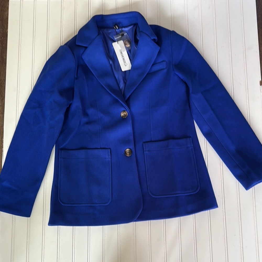 Royal Blue Tailored Blazer with Notched Lapel